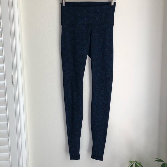 Lululemon size 4 Blue Star Roll Down Wunder Under Full Length Leggings - Picture 2 of 8